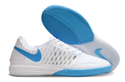 Nike Lunar Gato 2 IC Low-Tops Football Shoes - White/Blue