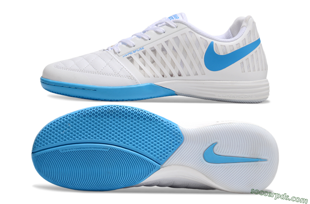 Nike Lunar Gato 2 IC Low-Tops Football Shoes - White/Blue 0