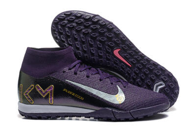 Nike Air Zoom Mercurial Superfly 10 Elite TF High-Tops Football Shoes - Purple/White/Gold