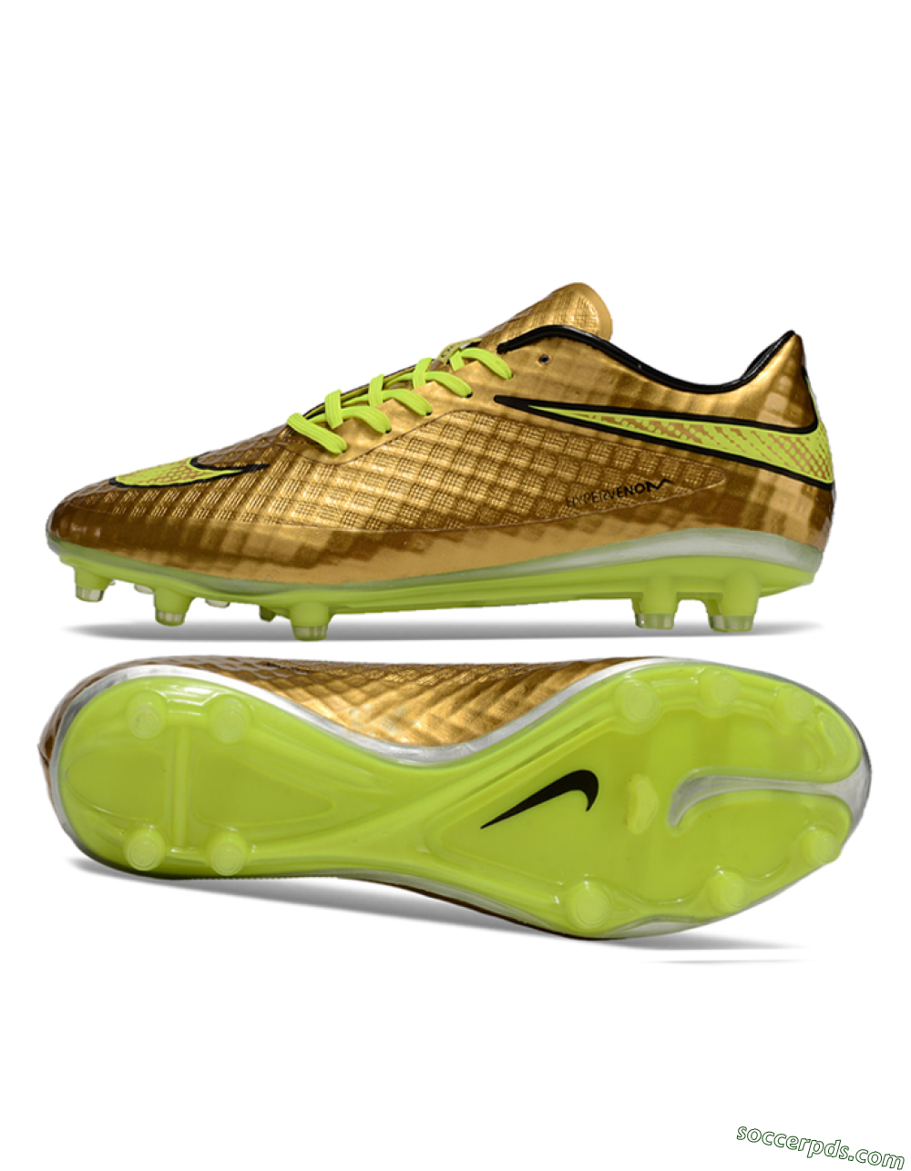 Nike Hypervenom Phantom FG Low-Tops Football Boots - Gold/Yellow/Black 0