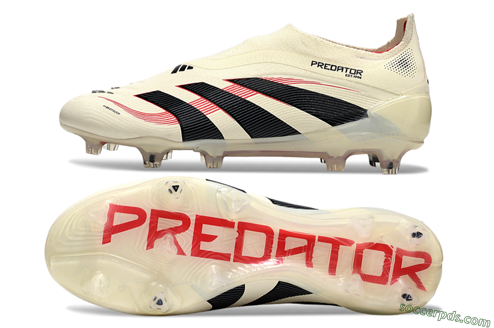Adidas Predator Elite 25 Laceless FG Low-Tops Football Boots - Beige/Black/Red 0