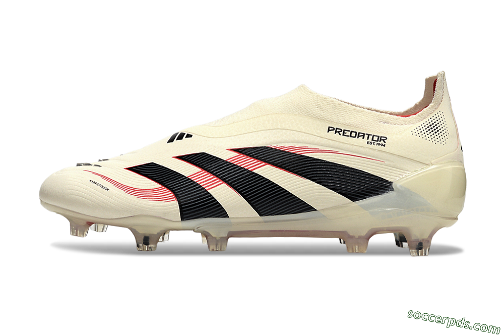 Adidas Predator Elite 25 Laceless FG Low-Tops Football Boots - Beige/Black/Red 2