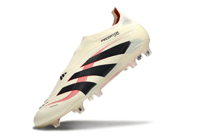 Adidas Predator Elite 25 Laceless FG Low-Tops Football Boots - Beige/Black/Red