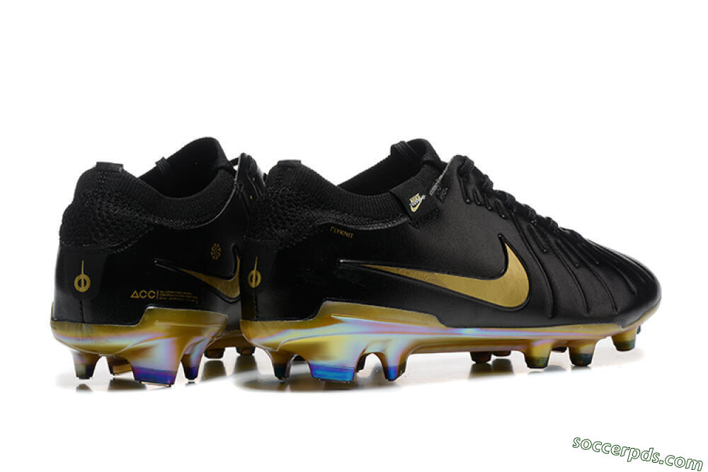 Nike Tiempo Legend 10 Elite FG Low-Tops Football Boots - Black/Gold 9