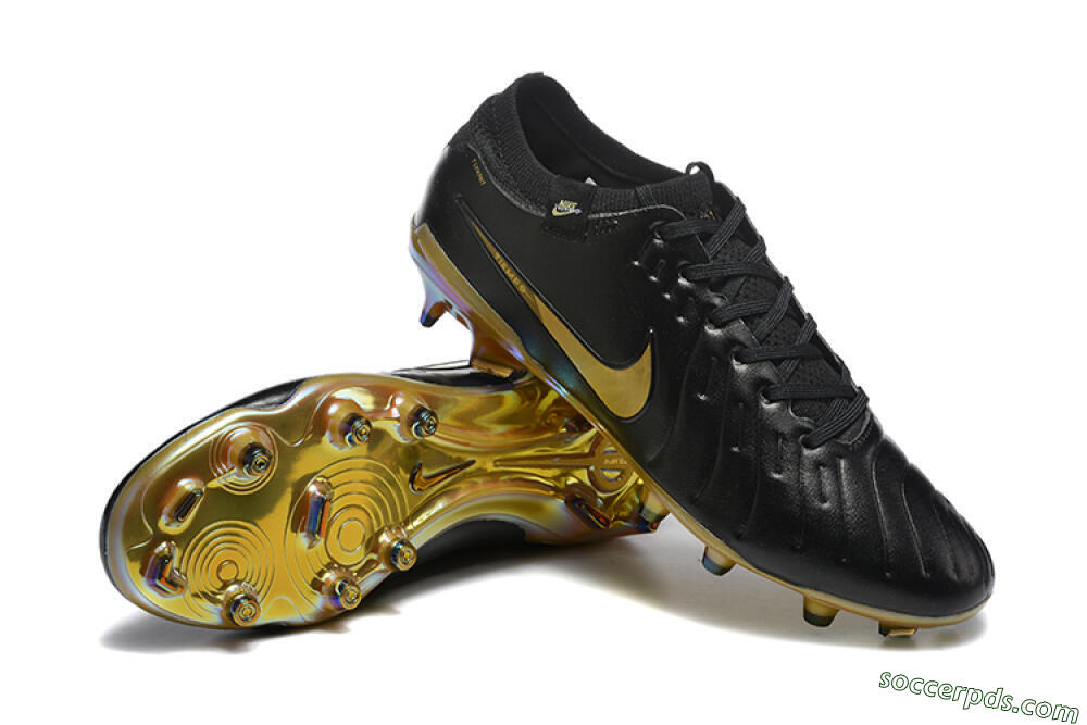 Nike Tiempo Legend 10 Elite FG Low-Tops Football Boots - Black/Gold 4