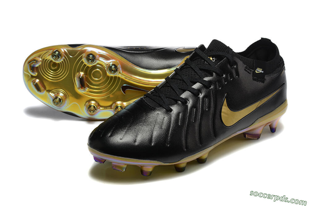 Nike Tiempo Legend 10 Elite FG Low-Tops Football Boots - Black/Gold 3