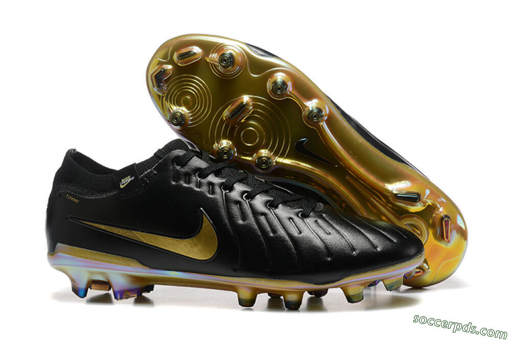 Nike Tiempo Legend 10 Elite FG Low-Tops Football Boots - Black/Gold 1