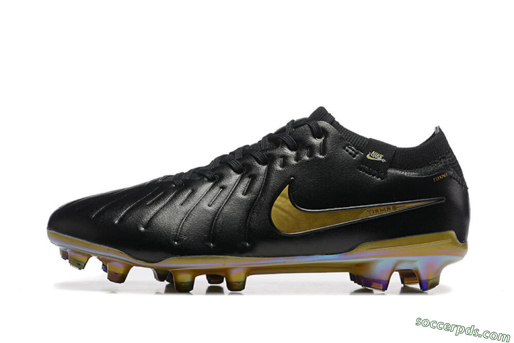 Nike Tiempo Legend 10 Elite FG Low-Tops Football Boots - Black/Gold 2