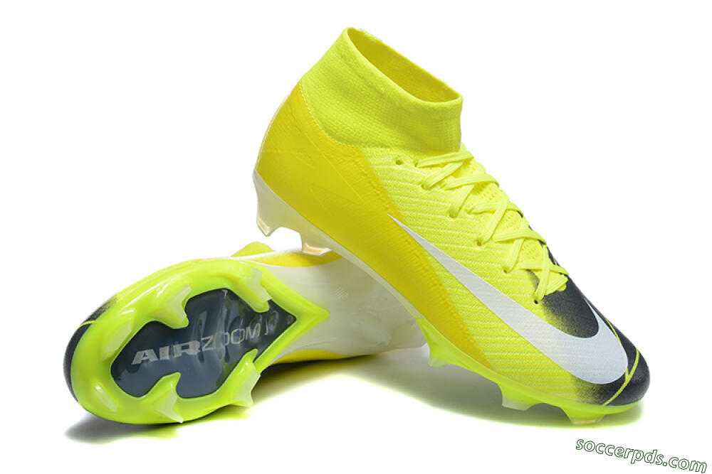 Nike Air Zoom Mercurial Superfly 10 Elite FG High-Tops Football Boots - Yellow/Black/White 4
