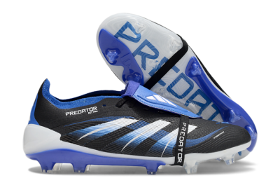 Adidas Predator 25 Elite Foldover Tongue FG Low-Tops Football Boots - Black/Blue/White