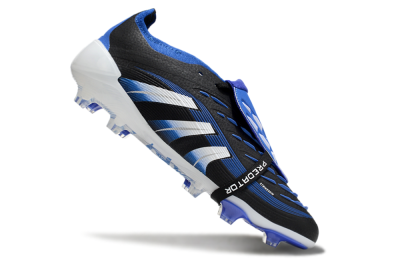 Adidas Predator 25 Elite Foldover Tongue FG Low-Tops Football Boots - Black/Blue/White
