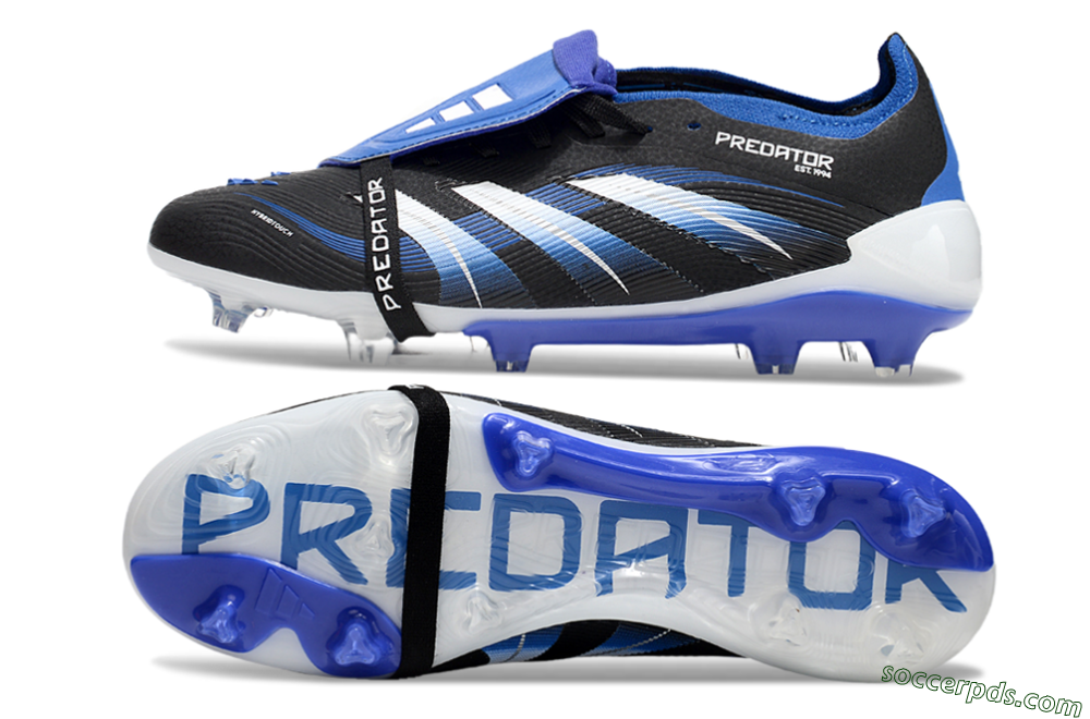 Adidas Predator 25 Elite Foldover Tongue FG Low-Tops Football Boots - Black/Blue/White 0