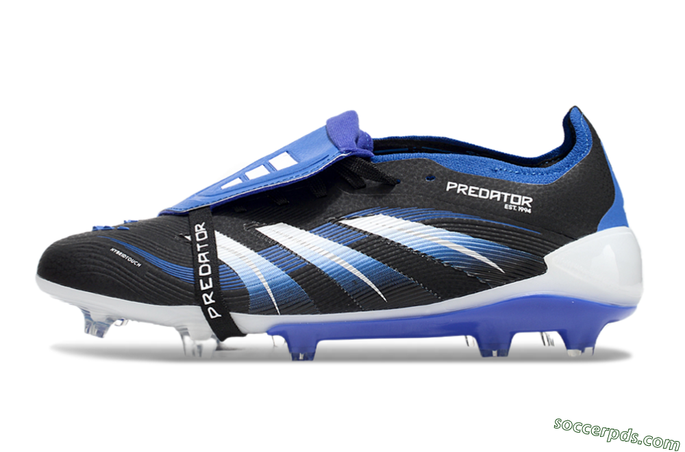 Adidas Predator 25 Elite Foldover Tongue FG Low-Tops Football Boots - Black/Blue/White 2