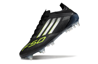 Adidas F50 Elite SG Low-Tops Football Boots - Black/Silver/Yellow