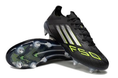Adidas F50 Elite SG Low-Tops Football Boots - Black/Silver/Yellow