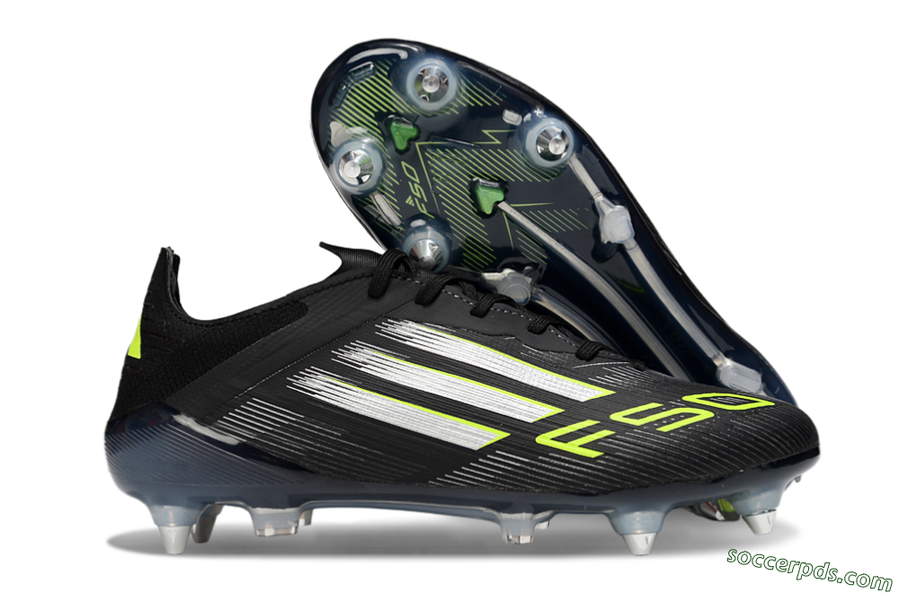 Adidas F50 Elite SG Low-Tops Football Boots - Black/Silver/Yellow 1