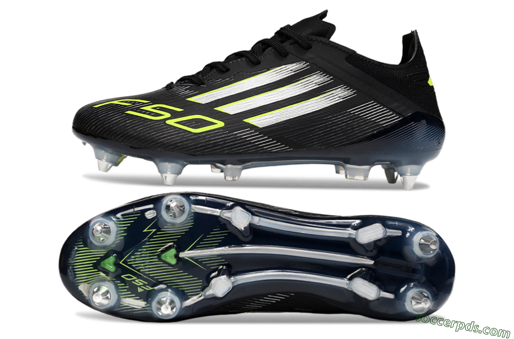 Adidas F50 Elite SG Low-Tops Football Boots - Black/Silver/Yellow 0