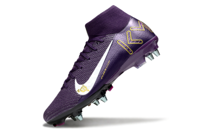 Nike Air Zoom Mercurial Superfly 10 Elite SG High-Tops Football Boots - Purple/White/Gold