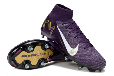 Nike Air Zoom Mercurial Superfly 10 Elite SG High-Tops Football Boots - Purple/White/Gold