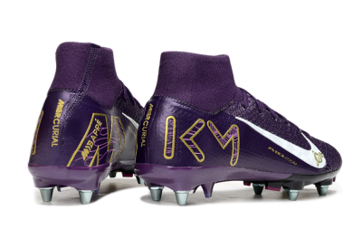 Nike Air Zoom Mercurial Superfly 10 Elite SG High-Tops Football Boots - Purple/White/Gold