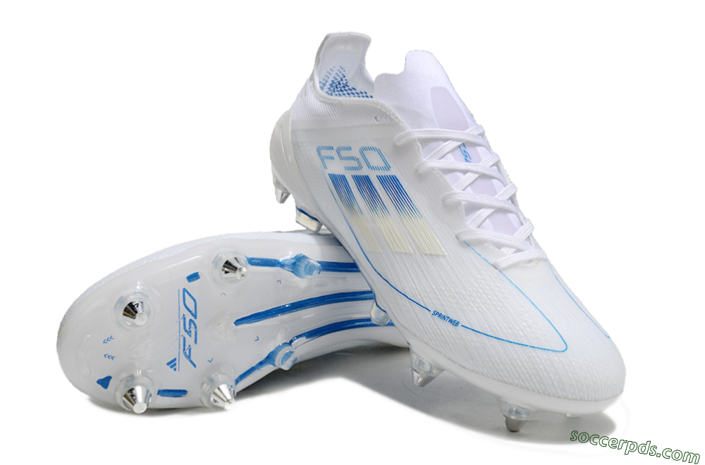 Adidas F50 Elite SG Low-Tops Football Boots - White/Blue 3