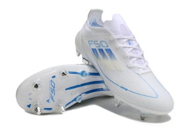Adidas F50 Elite SG Low-Tops Football Boots - White/Blue
