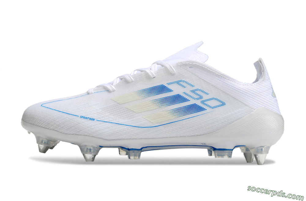 Adidas F50 Elite SG Low-Tops Football Boots - White/Blue 2