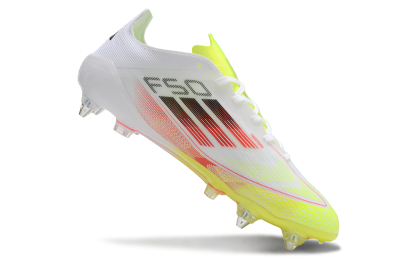 Adidas F50 Elite SG Low-Tops Football Boots - White/Yellow/Red