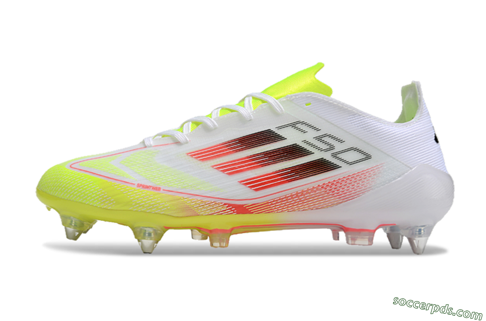 Adidas F50 Elite SG Low-Tops Football Boots - White/Yellow/Red 2