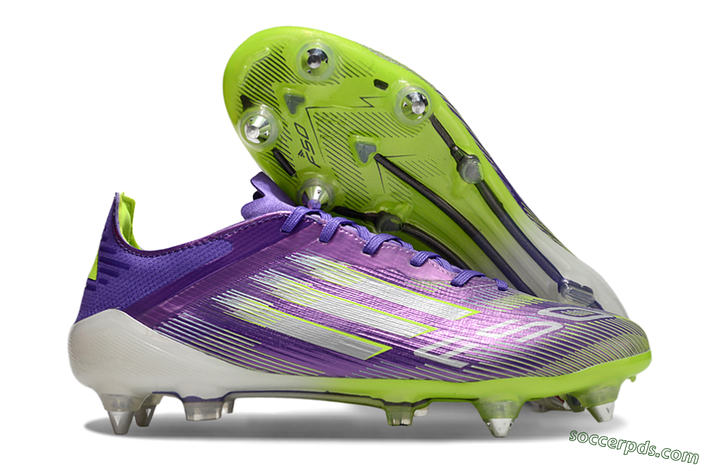Adidas F50 Elite SG Low-Tops Football Boots - Purple/Silver/Yellow 1