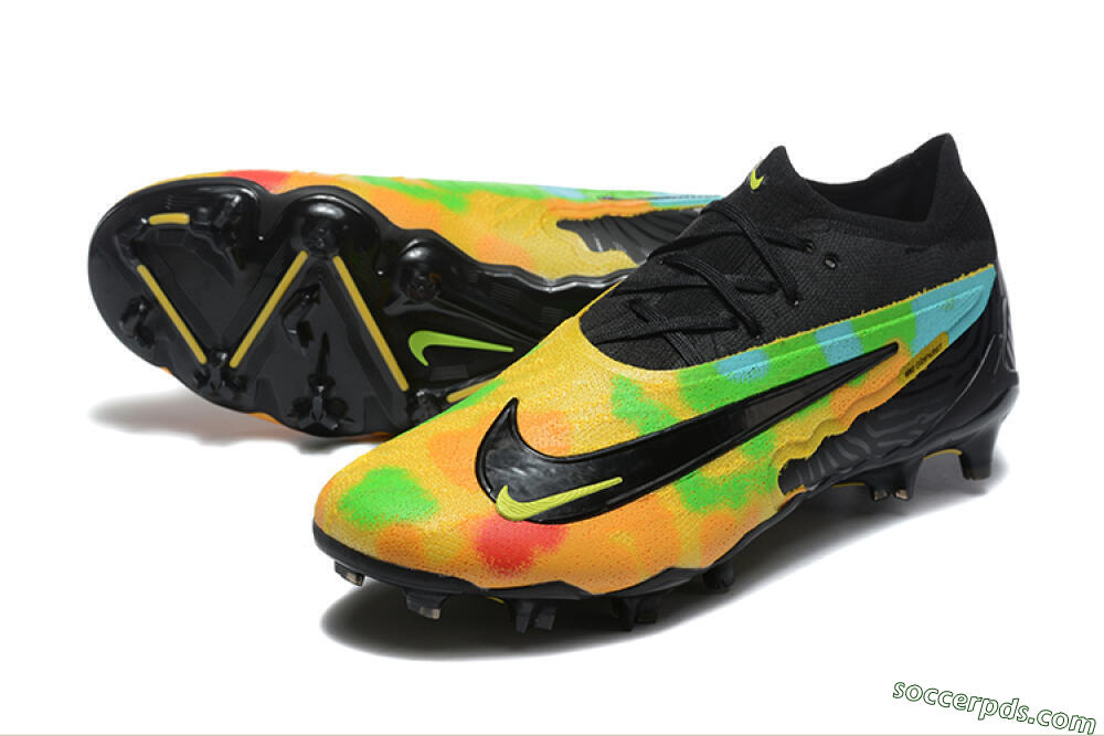 Nike Phantom GX Elite FG Low-Tops Football Boots - Black/Rainbow 3