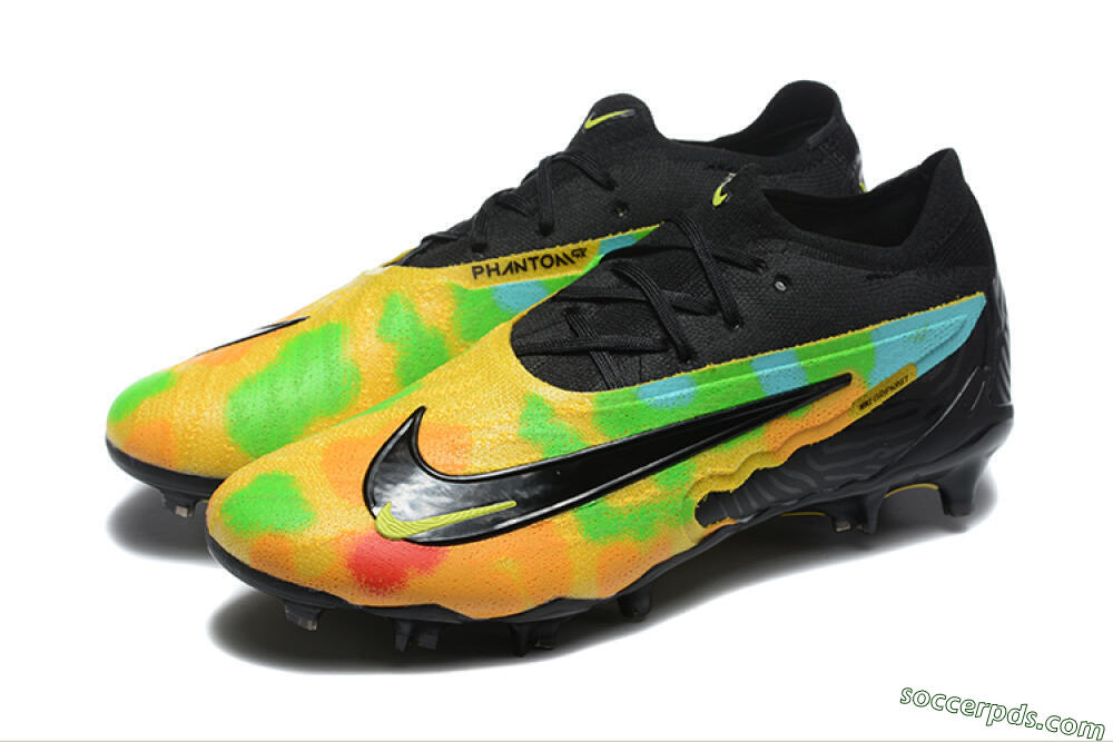 Nike Phantom GX Elite FG Low-Tops Football Boots - Black/Rainbow 5