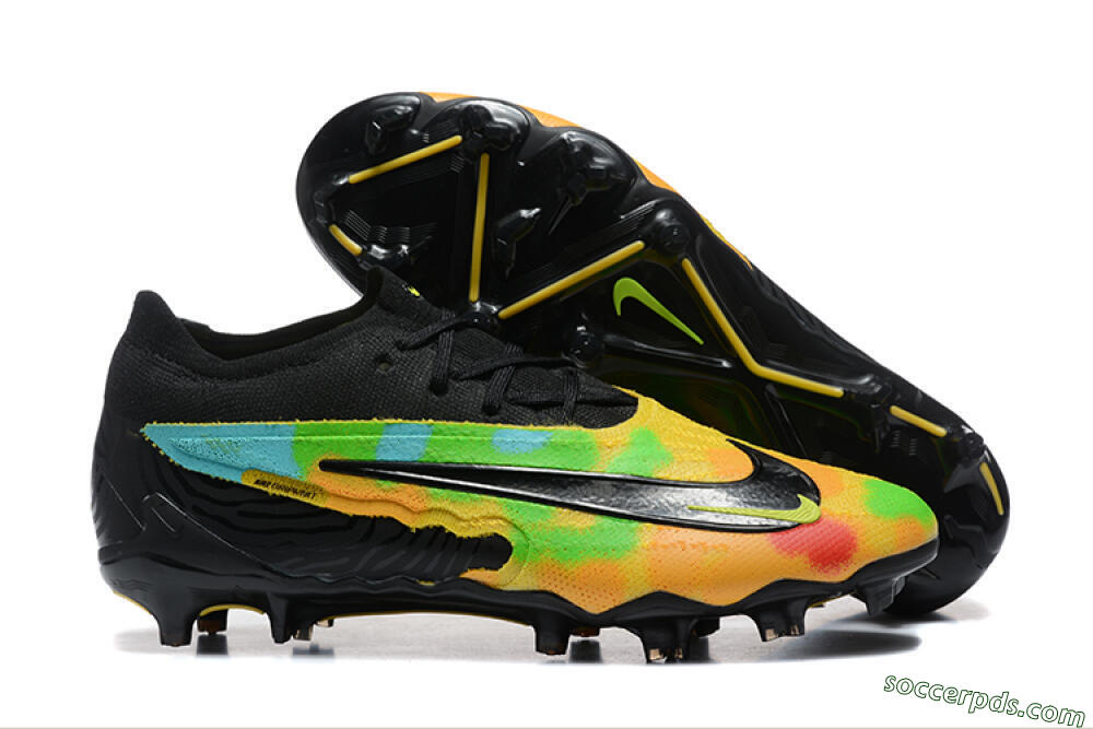 Nike Phantom GX Elite FG Low-Tops Football Boots - Black/Rainbow 1