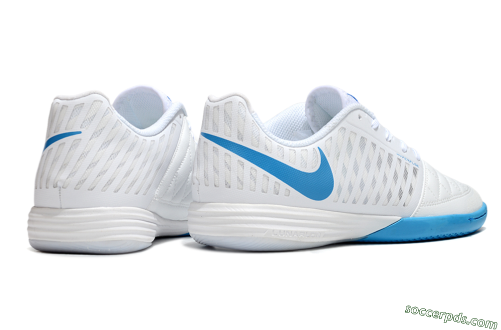 Nike Lunar Gato 2 IC Low-Tops Football Shoes - White/Blue 6