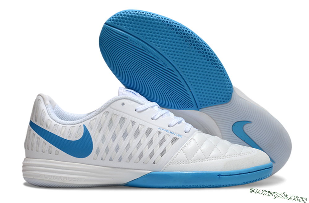 Nike Lunar Gato 2 IC Low-Tops Football Shoes - White/Blue 1