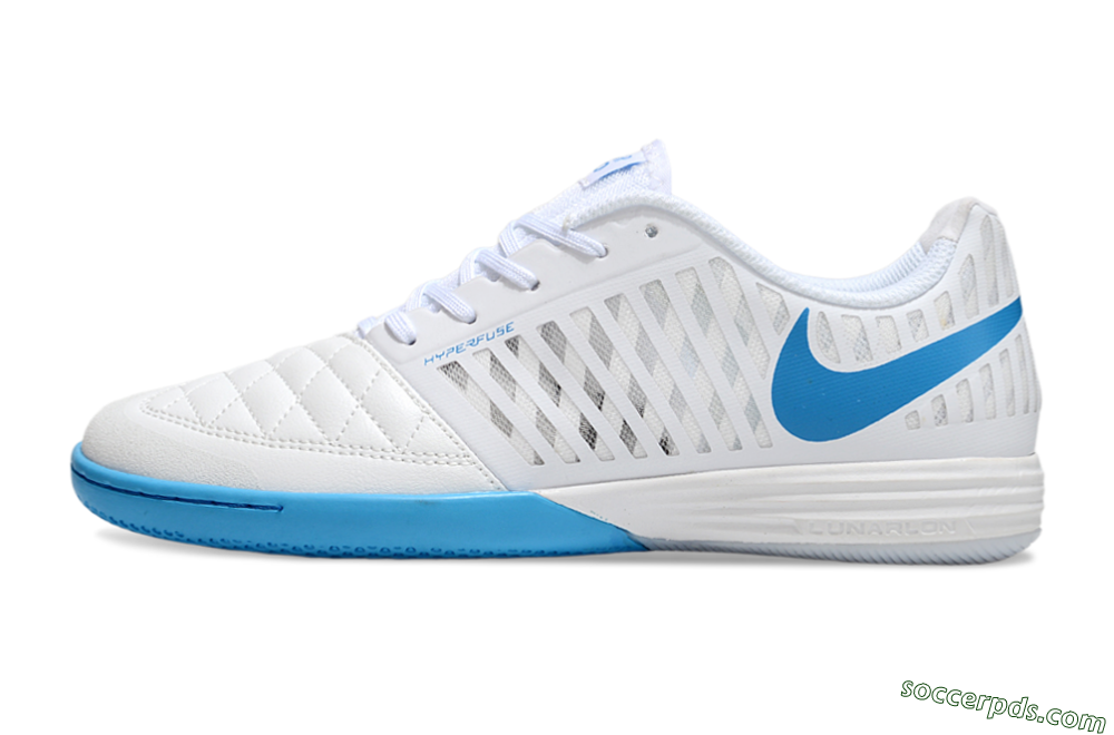 Nike Lunar Gato 2 IC Low-Tops Football Shoes - White/Blue 2