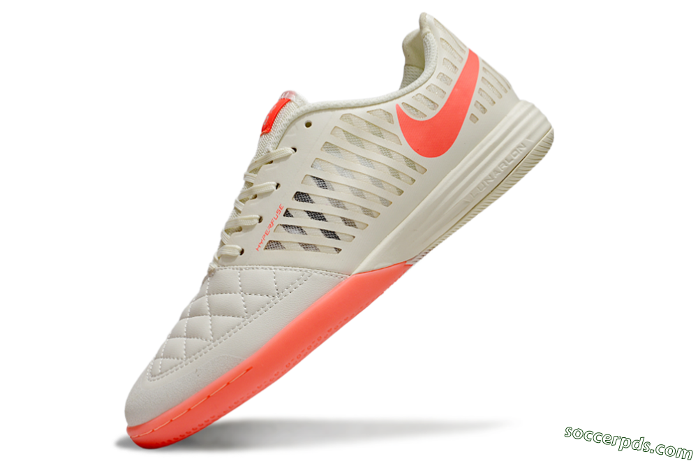 Nike Lunar Gato 2 IC Low-Tops Football Shoes - Beige/Red 5