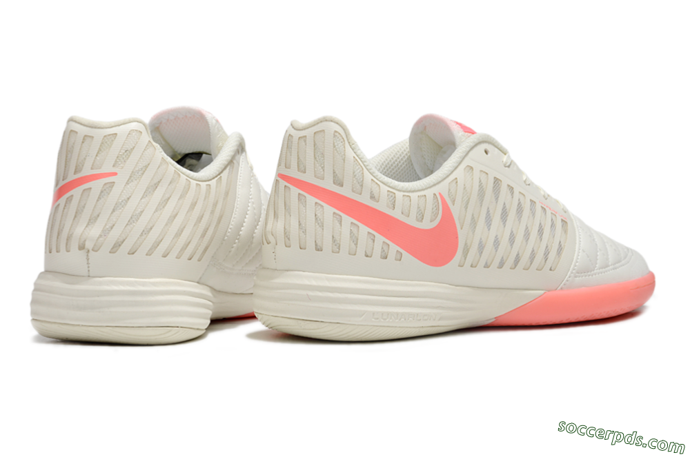 Nike Lunar Gato 2 IC Low-Tops Football Shoes - Beige/Red 6