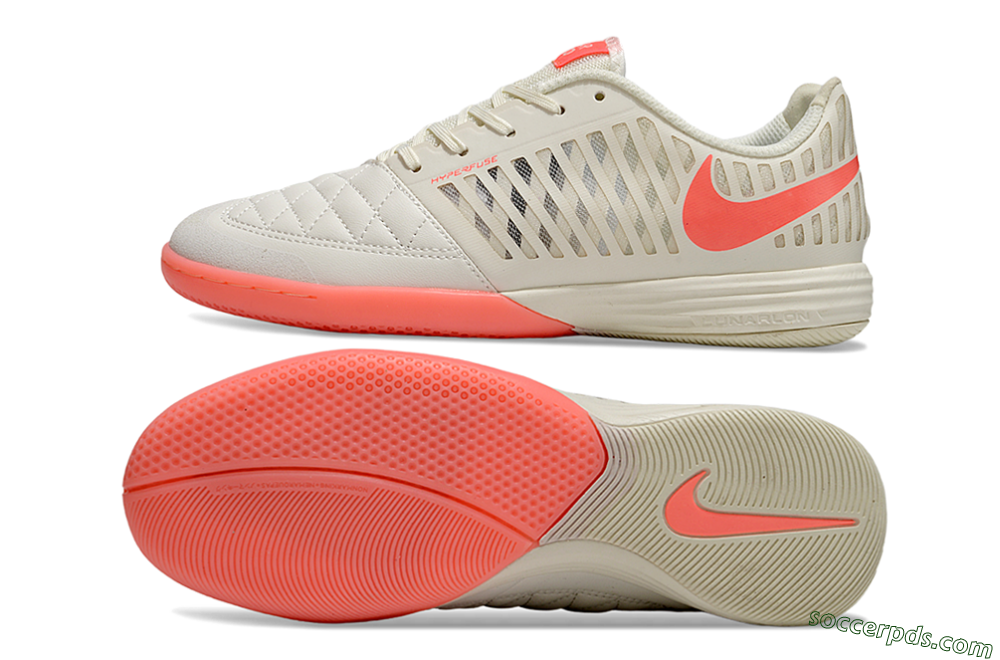 Nike Lunar Gato 2 IC Low-Tops Football Shoes - Beige/Red 0