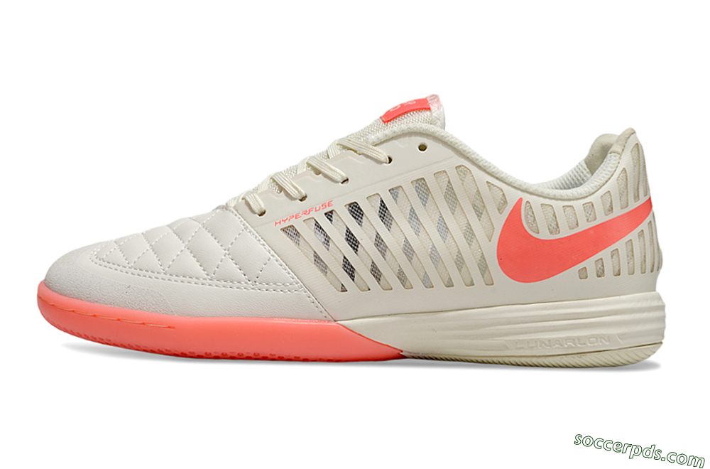 Nike Lunar Gato 2 IC Low-Tops Football Shoes - Beige/Red 2