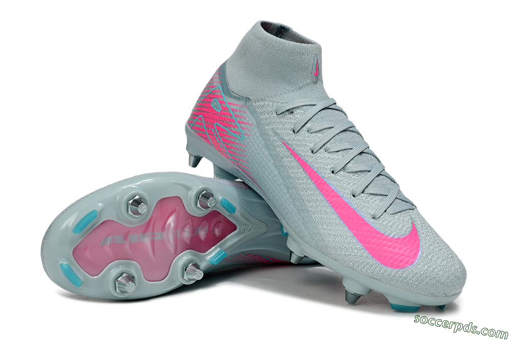 Nike Air Zoom Mercurial Superfly 10 Elite SG High-Tops Football Boots - Jade/Pink 3