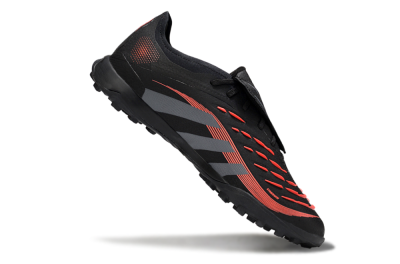 Adidas Predator Elite Foldover Tongue TF Low-Tops Football Shoes - Black/Grey/Red
