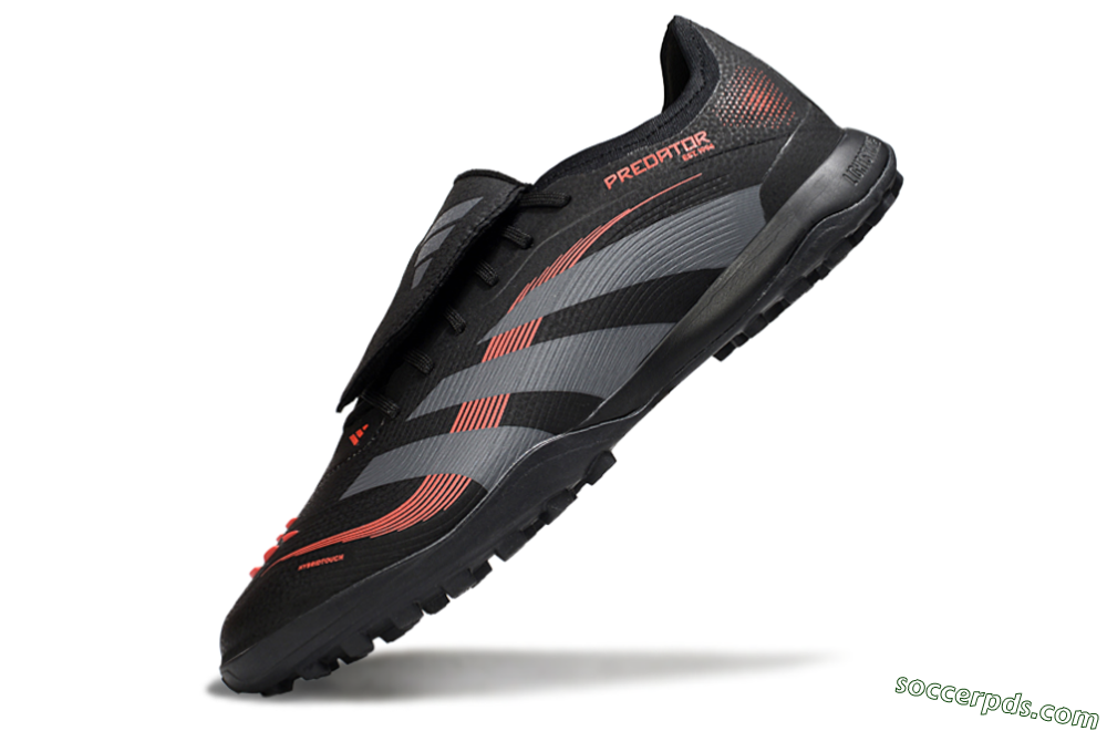 Adidas Predator Elite Foldover Tongue TF Low-Tops Football Shoes - Black/Grey/Red 5