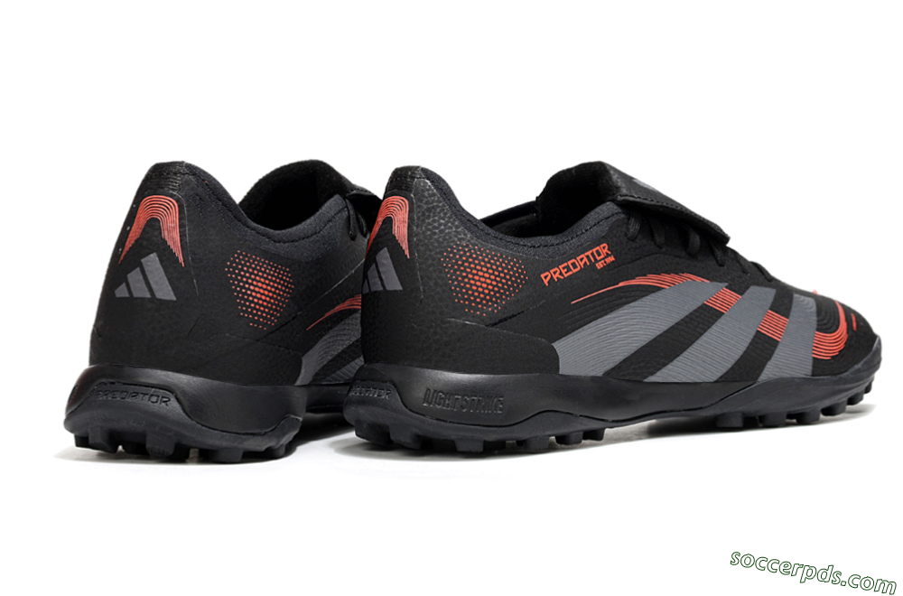 Adidas Predator Elite Foldover Tongue TF Low-Tops Football Shoes - Black/Grey/Red 6