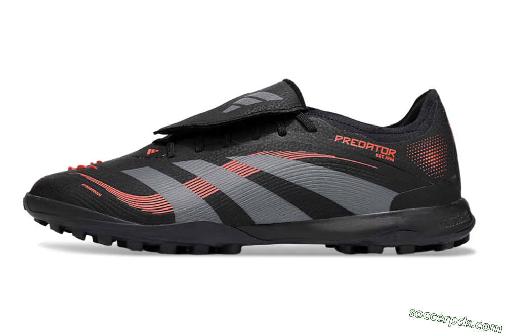 Adidas Predator Elite Foldover Tongue TF Low-Tops Football Shoes - Black/Grey/Red 2