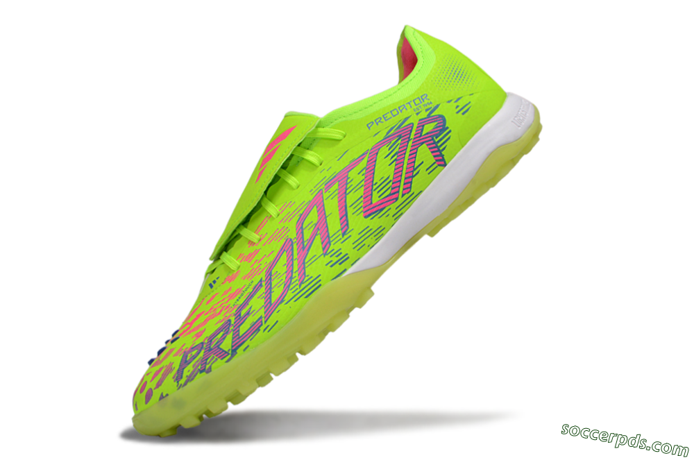 Adidas Predator Elite Foldover Tongue TF Low-Tops Football Shoes - Yellow/Pink/White 5