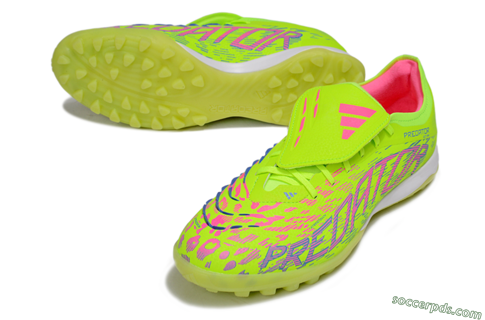 Adidas Predator Elite Foldover Tongue TF Low-Tops Football Shoes - Yellow/Pink/White 3