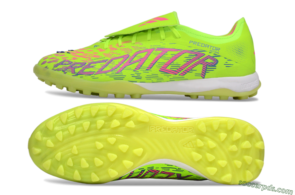 Adidas Predator Elite Foldover Tongue TF Low-Tops Football Shoes - Yellow/Pink/White 0