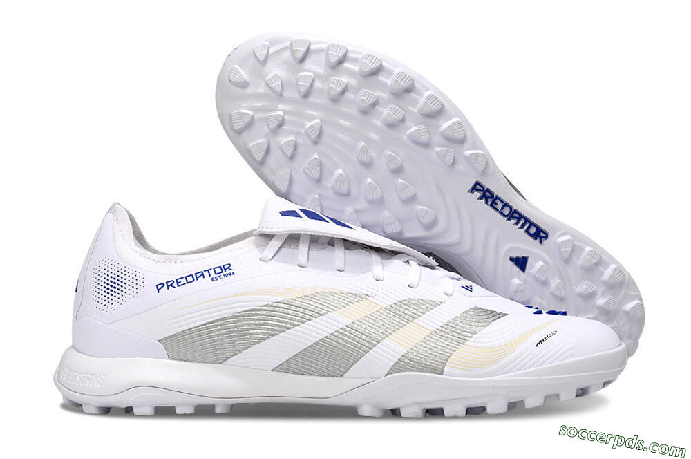 Adidas Predator Elite Foldover Tongue TF Low-Tops Football Shoes - White/Silver/Blue 1
