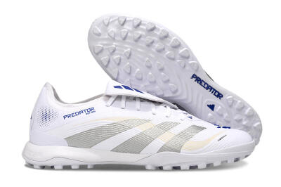 Adidas Predator Elite Foldover Tongue TF Low-Tops Football Shoes - White/Silver/Blue